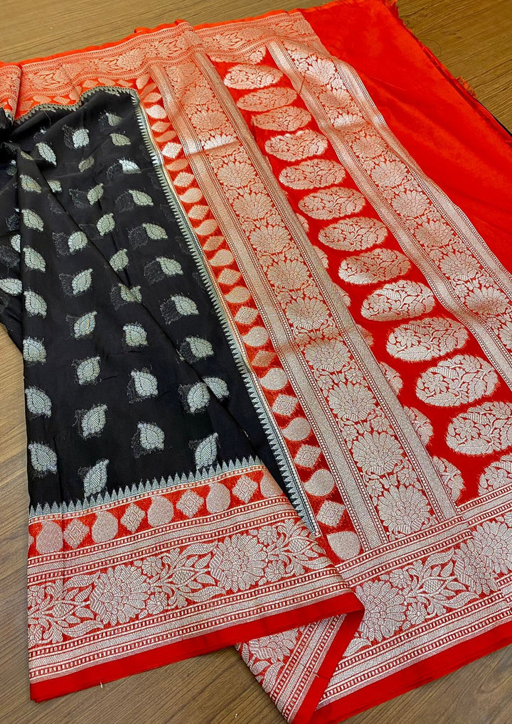 Banarasi Semi Georgette Katan Silk Saree