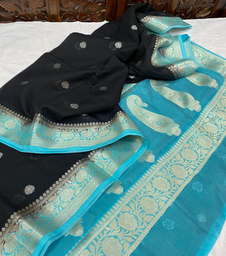 Banarasi Semi Georgette Soft Silk  Saree