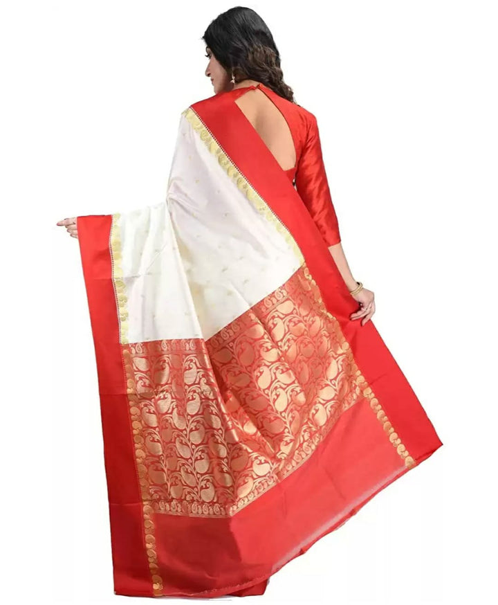 White Red Saree