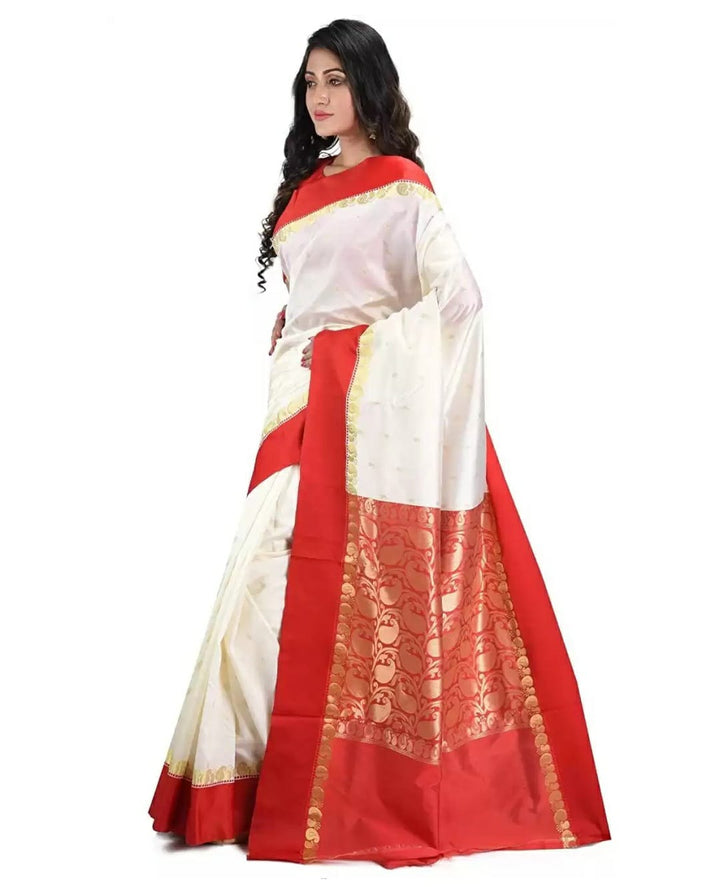 White Red Saree