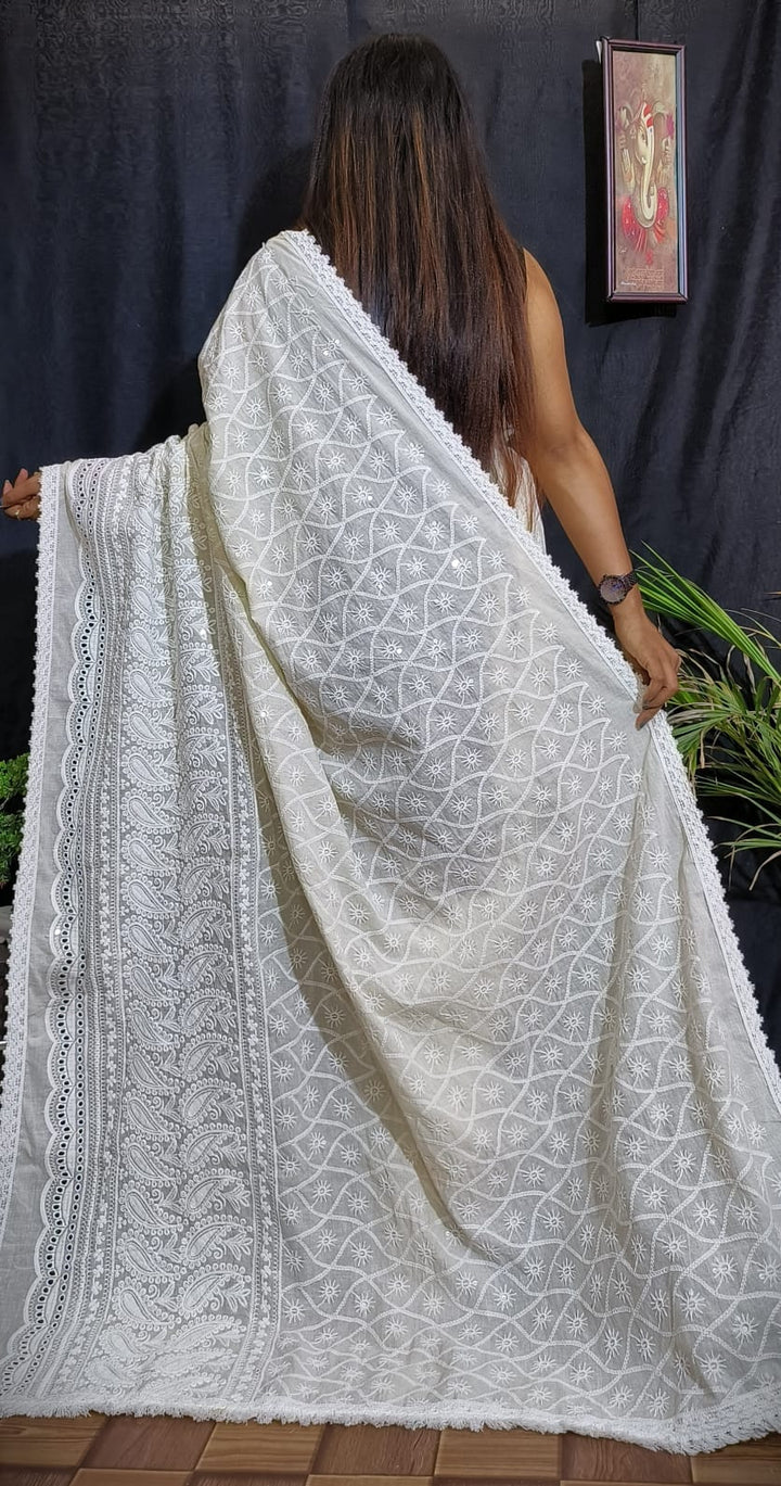 Cotton Hakoba Embroidery Saree