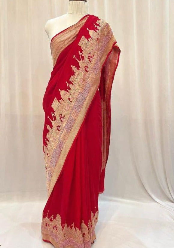 Ganga Ghat Semi Georgette Saree