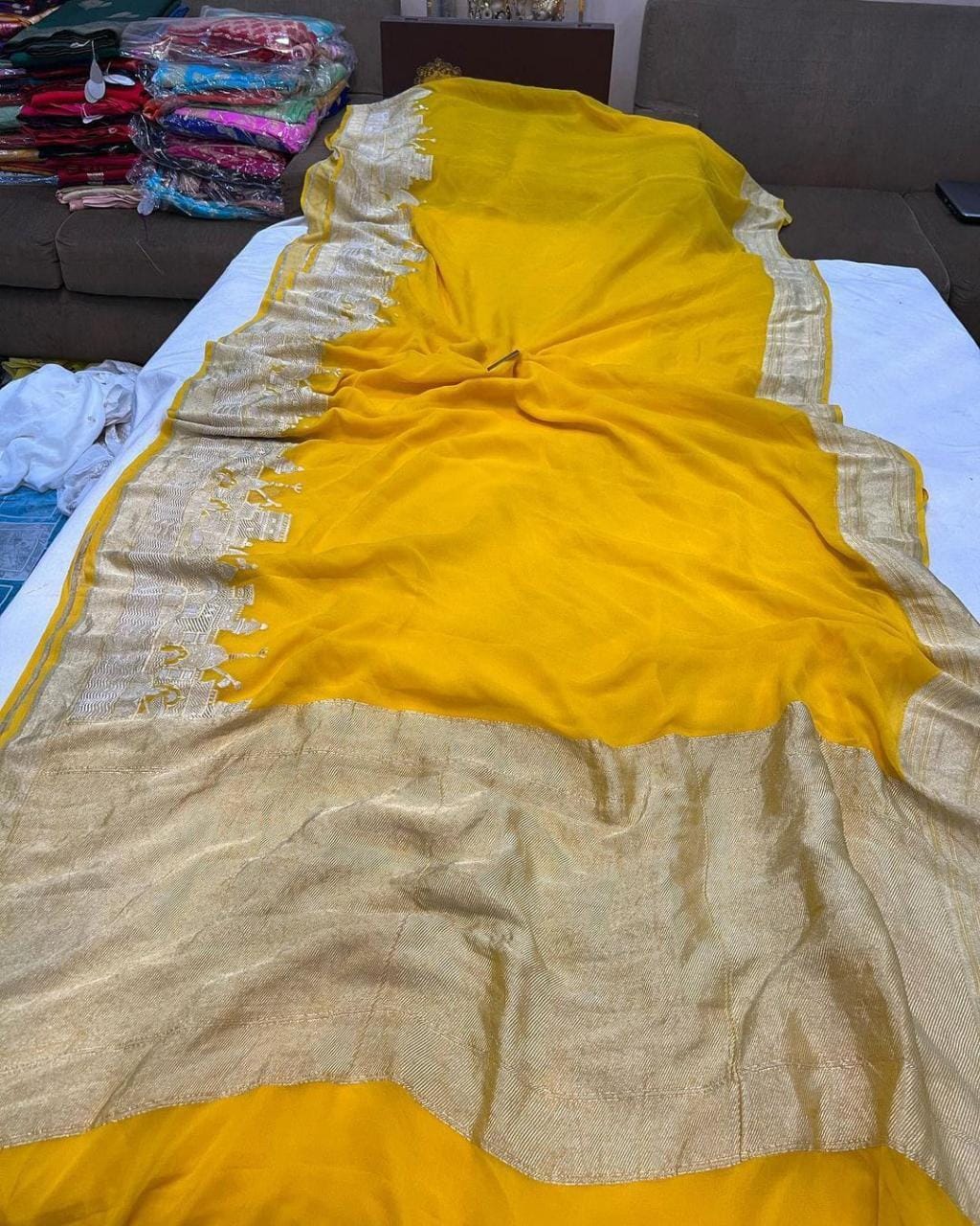 Ganga Ghat Semi Georgette Saree