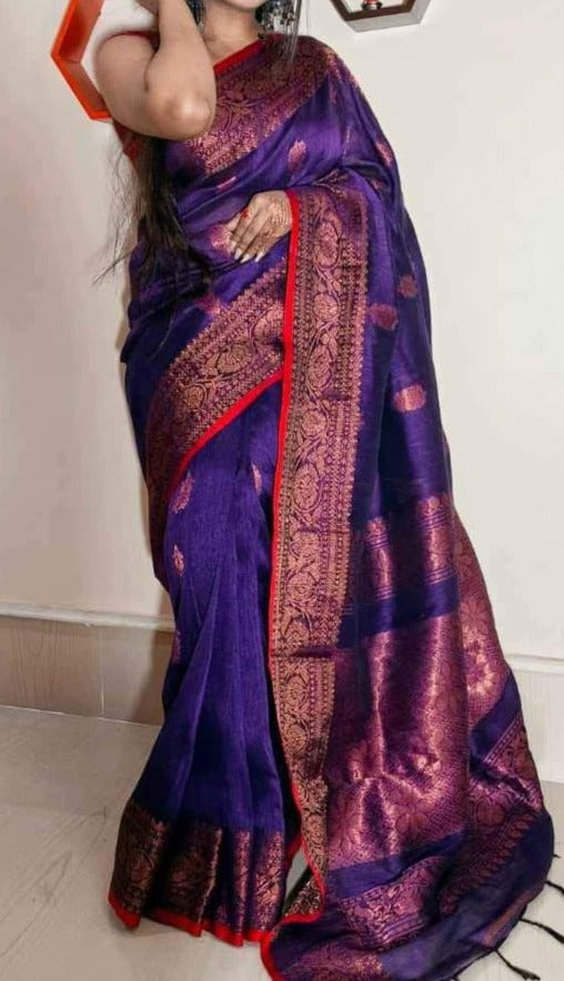 Pure Linen Banarasi Saree