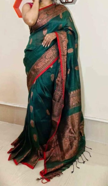 Pure Linen Banarasi Saree