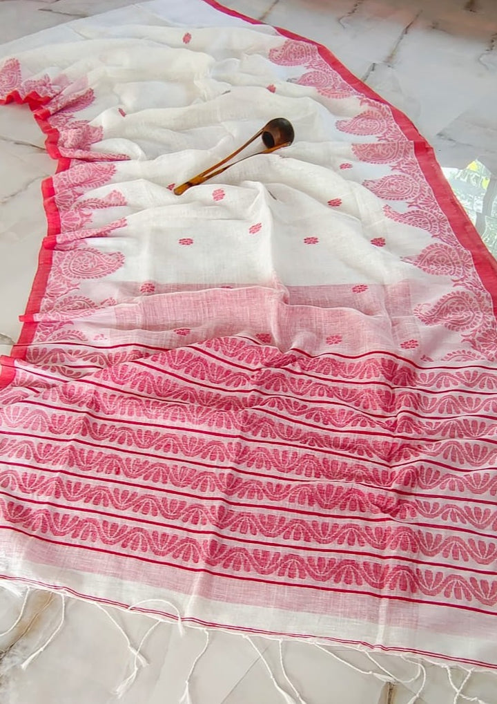 Linen Jamdani Saree