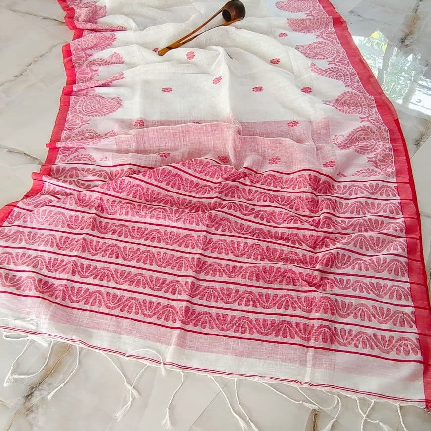 Linen Jamdani Saree