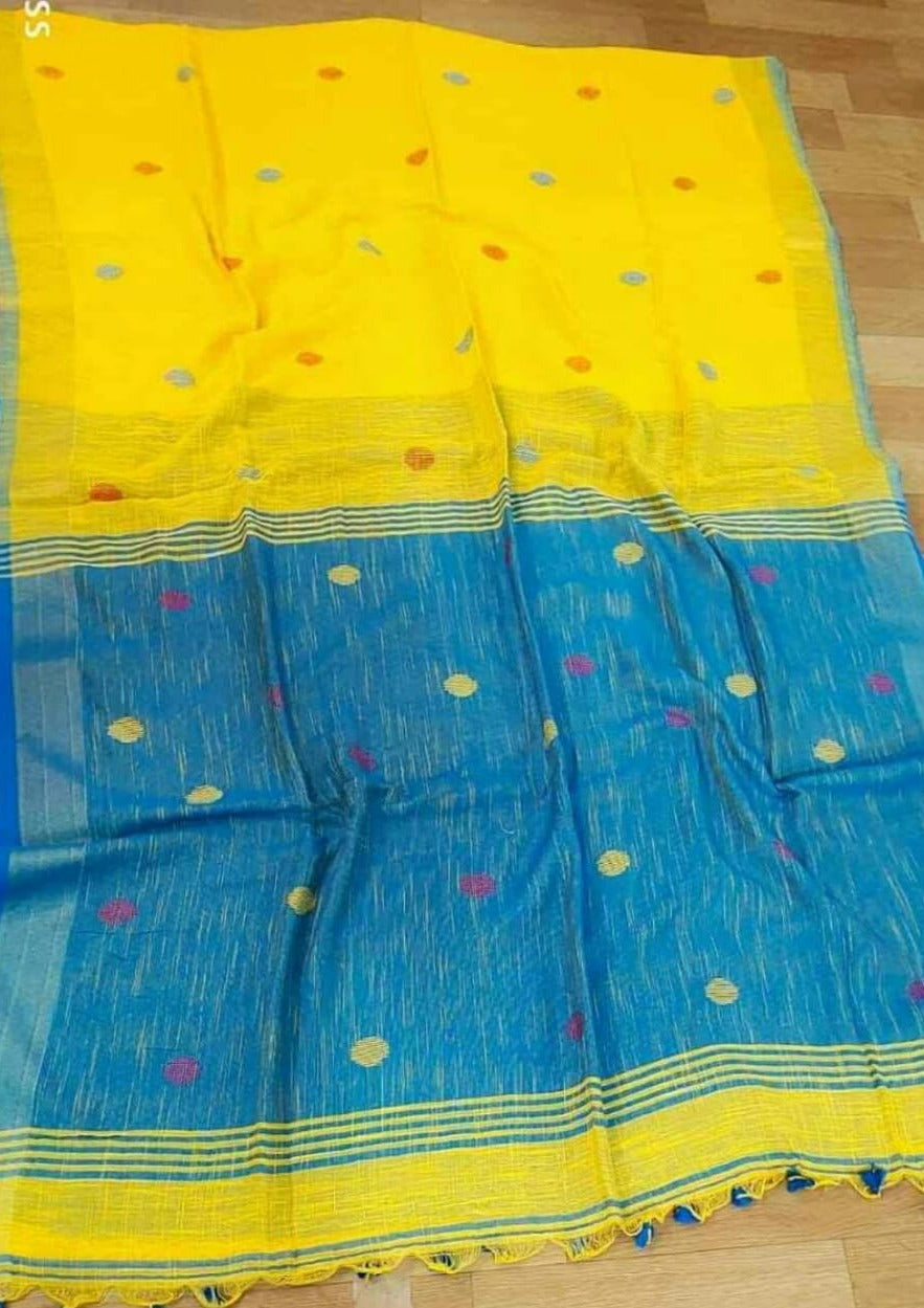 Linen Jamdani Saree Monamaar