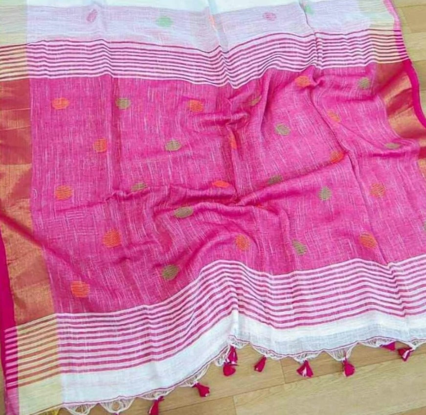 Linen Jamdani Saree Monamaar