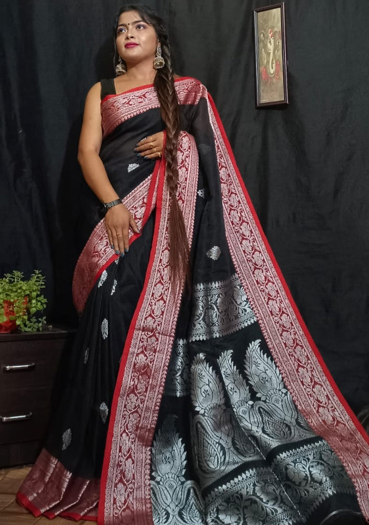 Linen Jamdani Saree