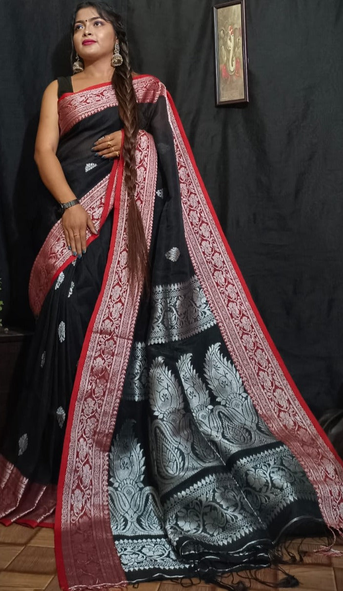 Linen Jamdani Saree