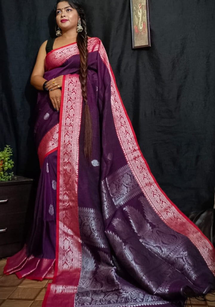 Linen Jamdani Saree