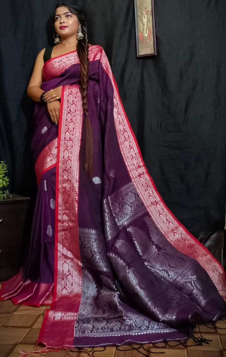 Linen Jamdani Saree