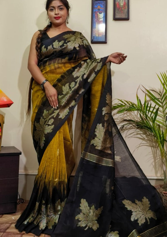 Linen Jamdani Saree