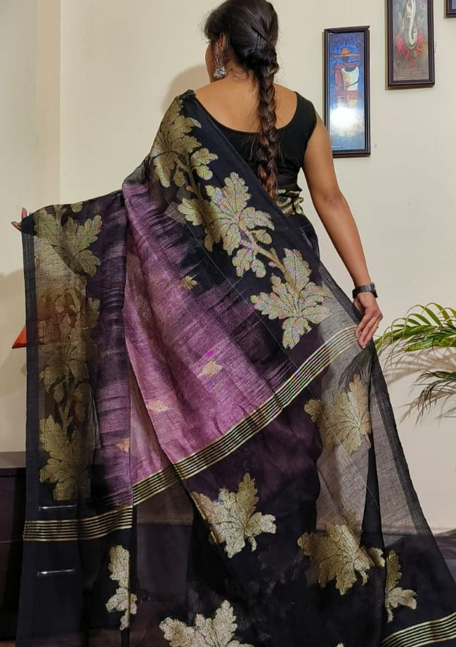 Linen Jamdani Saree