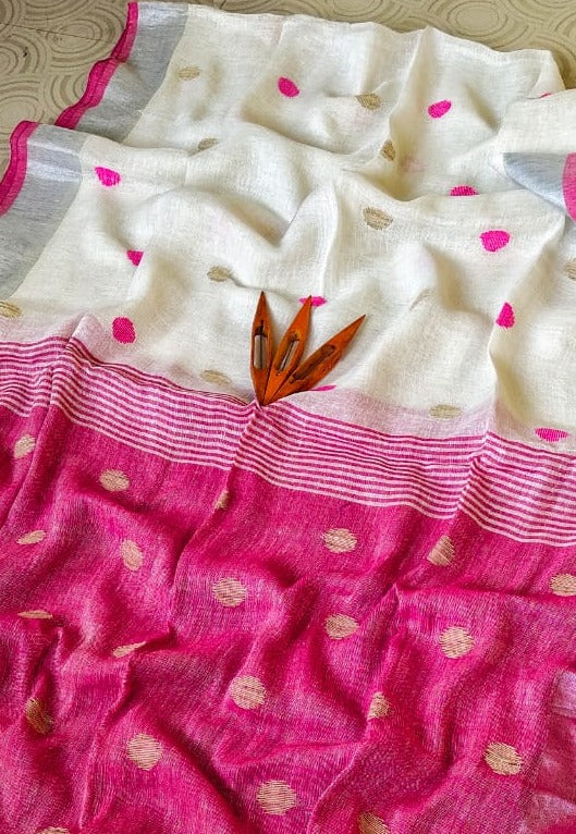 Linen Jamdani Saree