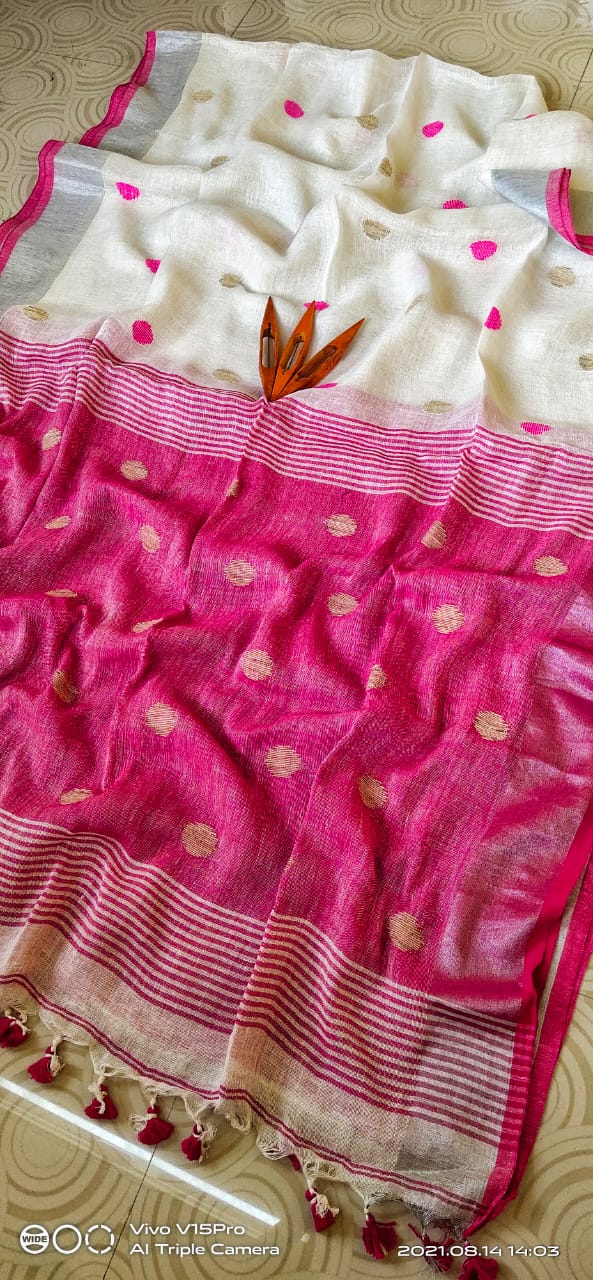 Linen Jamdani Saree