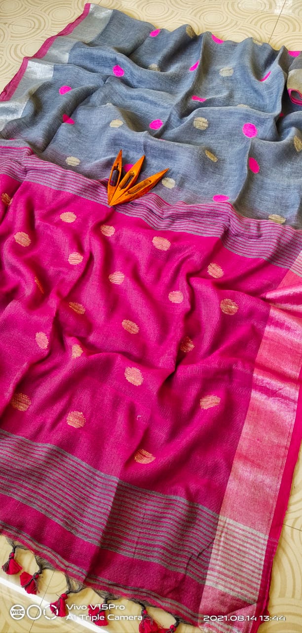 Linen Jamdani Saree