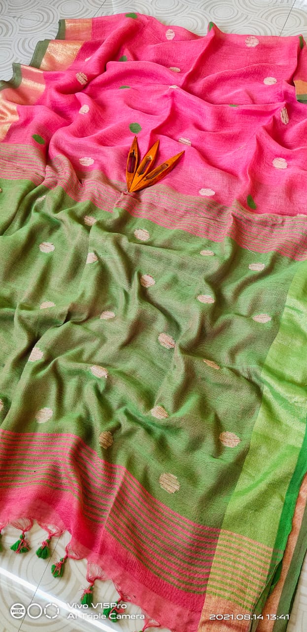 Linen Jamdani Saree