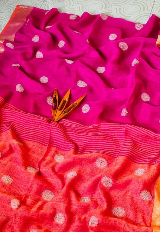 Linen Jamdani Saree