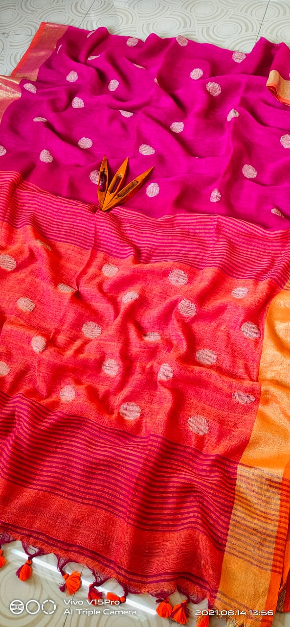 Linen Jamdani Saree