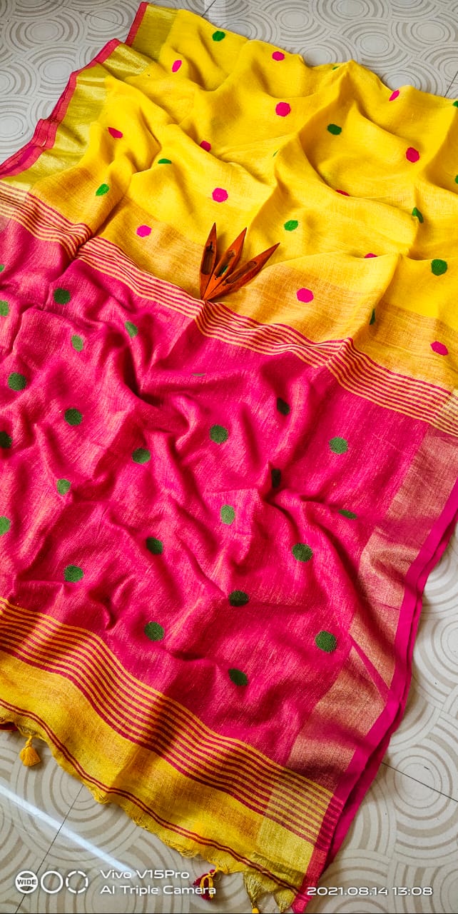 Linen Jamdani Saree