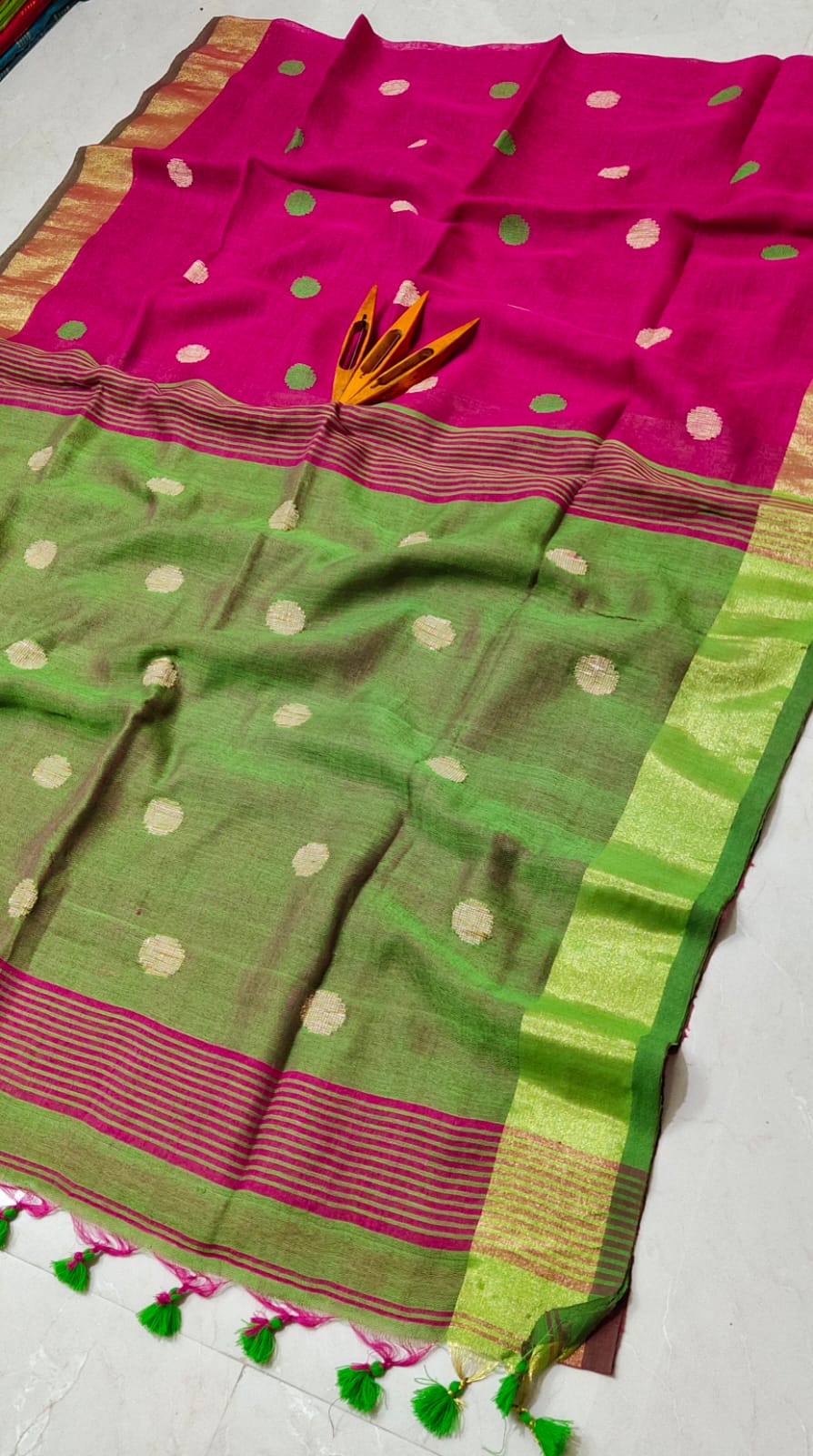 Linen Jamdani Saree