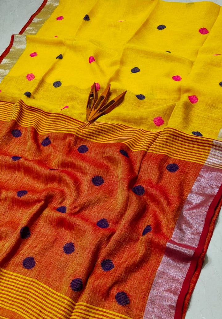 Linen Jamdani Saree