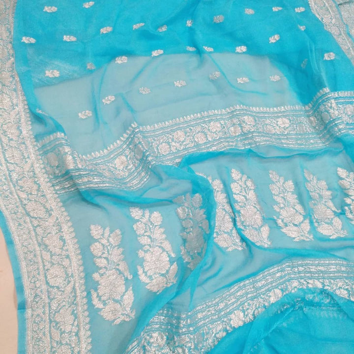 Legacy Of Khaddi Chiffon Pure Banarasi Saree