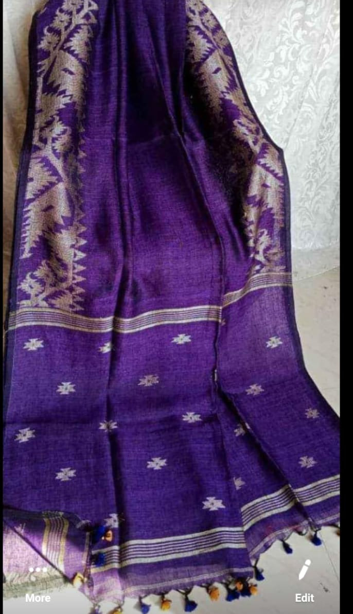 Linen Jamdani Saree