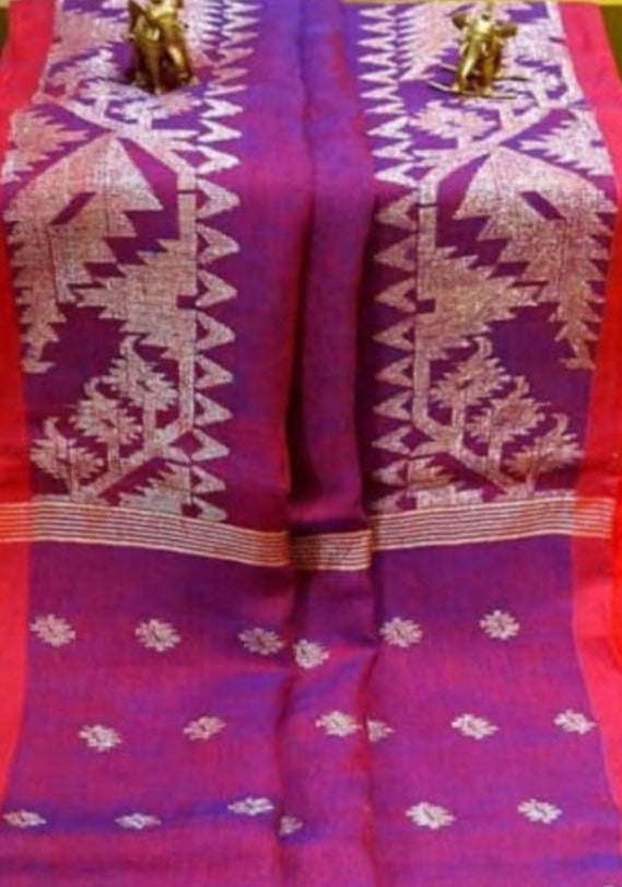 Linen Jamdani Saree Monamaar