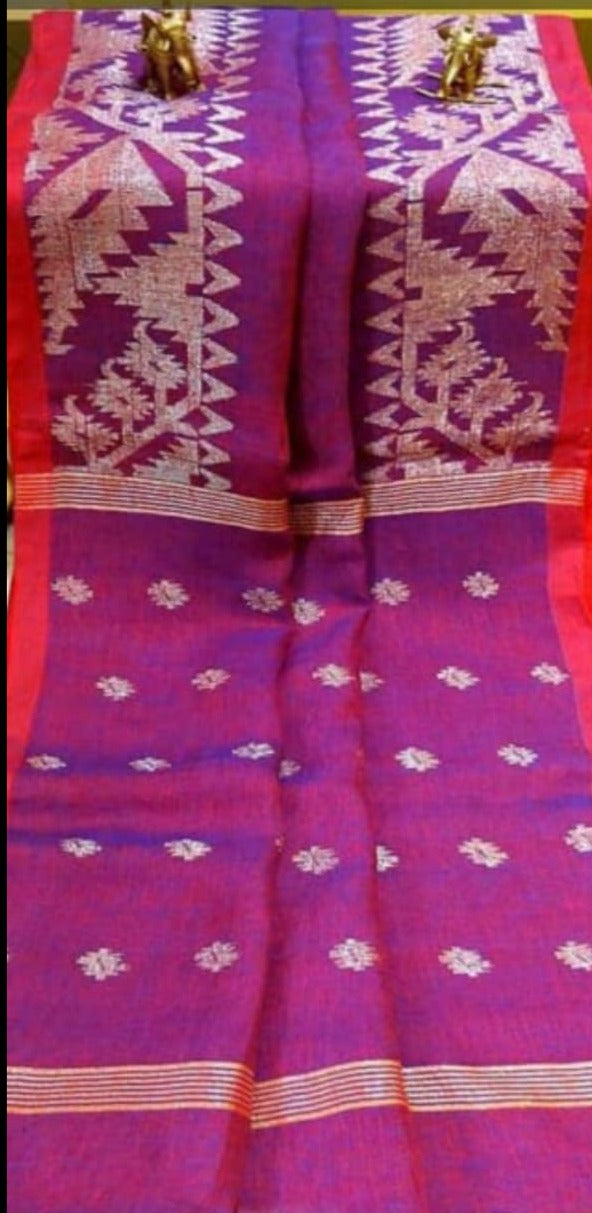 Linen Jamdani Saree