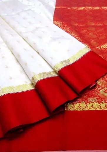 White Red Saree