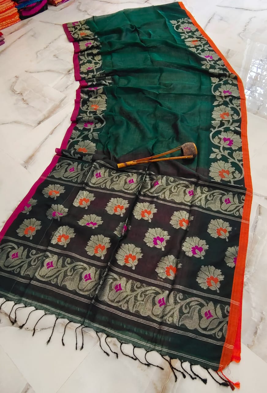 Linen Jamdani Saree