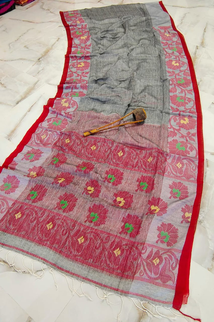 Linen Jamdani Saree