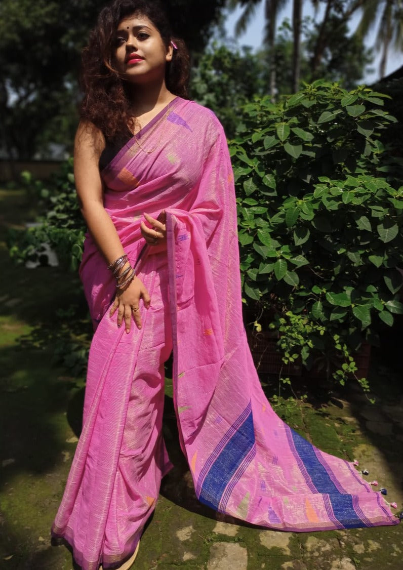 Tissue Linen Saree Monamaar