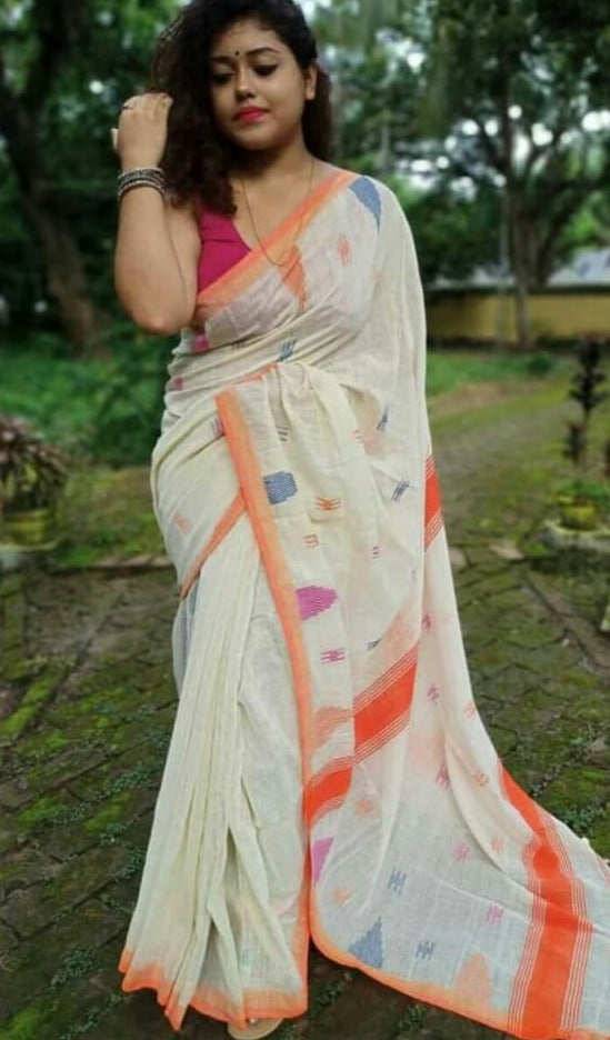 Buy Pure Handloom Tissue Linen Saree Organic Linen Zari Border Silk Saree  With Blouse Piece Indian Clothing Wedding Party Wear Sari Lenin Fabric  Online in India - Etsy