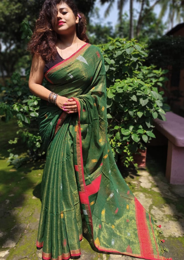Tissue Linen Saree Monamaar