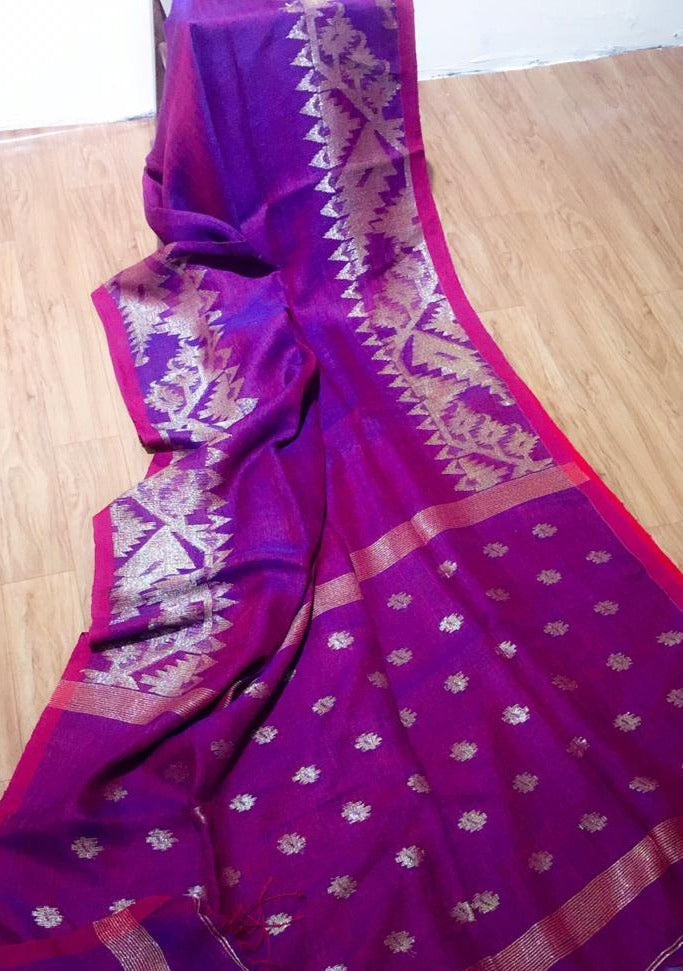 Linen Jamdani Saree