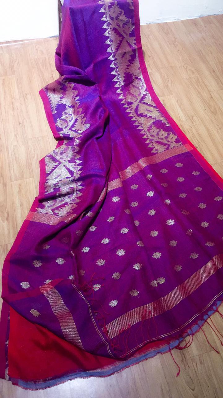 Linen Jamdani Saree