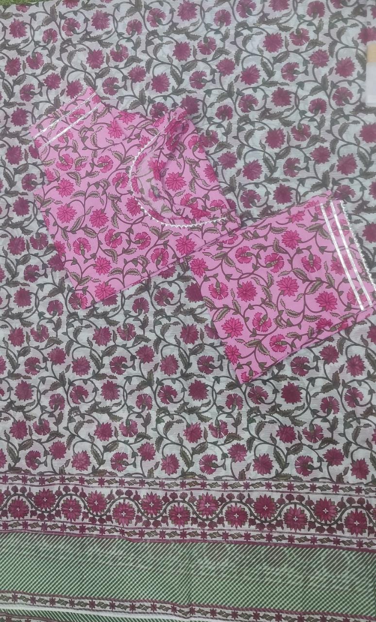 Pink Kota Doriya Kurti Set