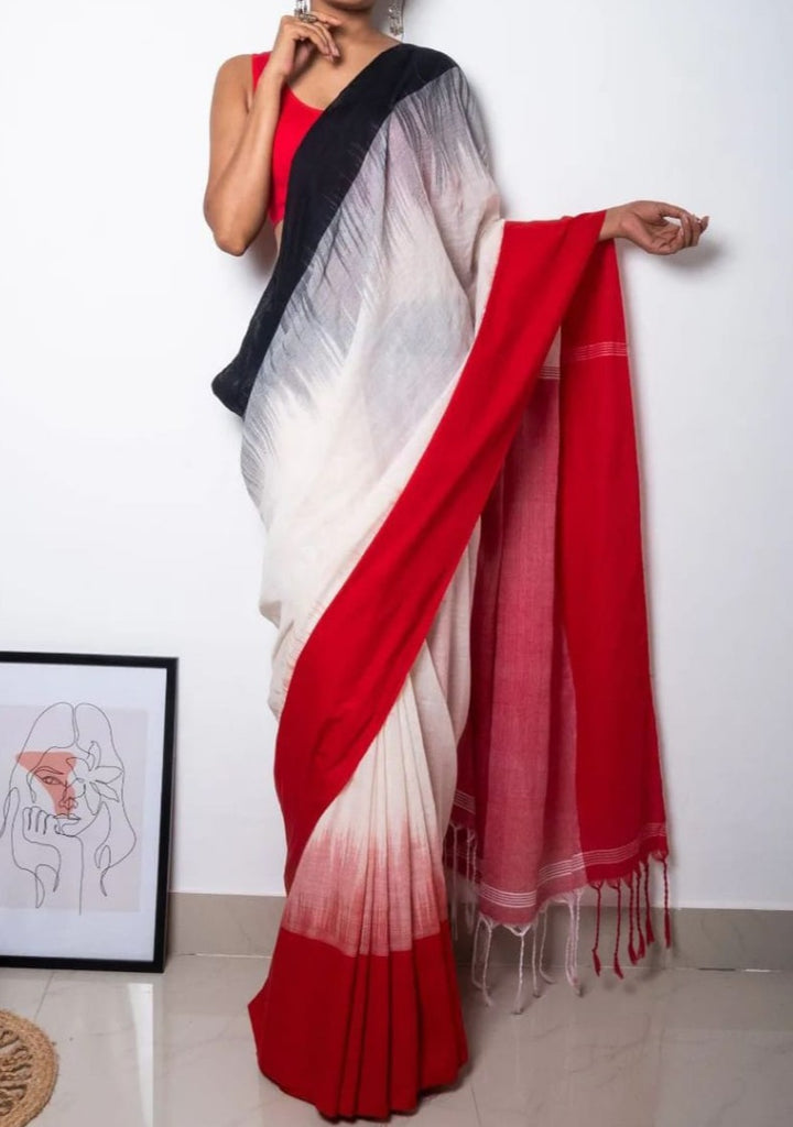 Khadi Cotton Ikkat Saree