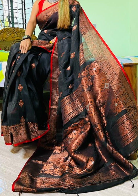 Pure Linen Banarasi Saree