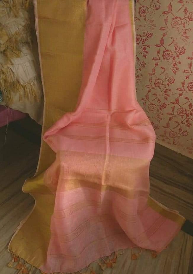 Pure Handwoven Linen Saree