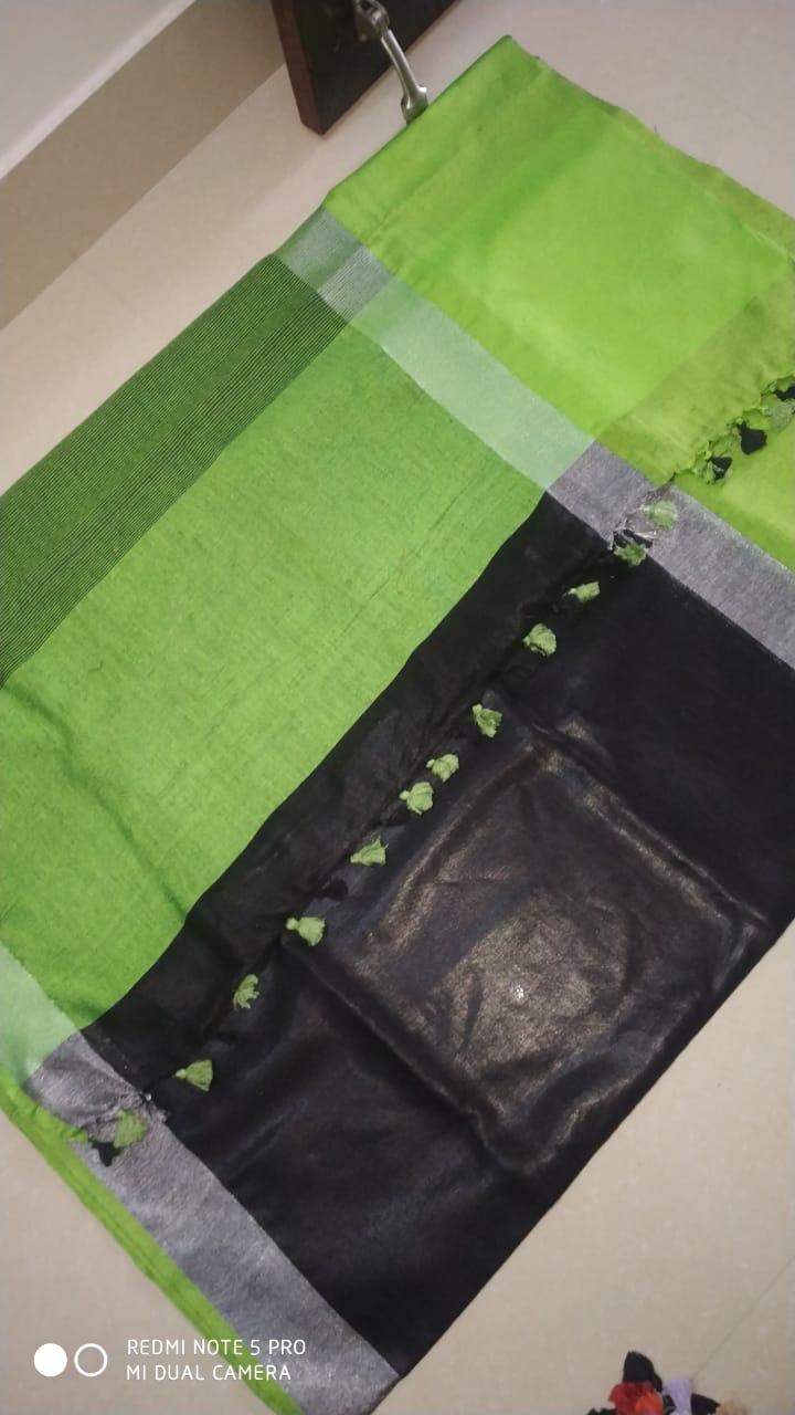 Pure Handwoven Linen Saree