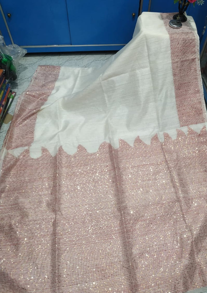 Sequins Work Handloom Saree