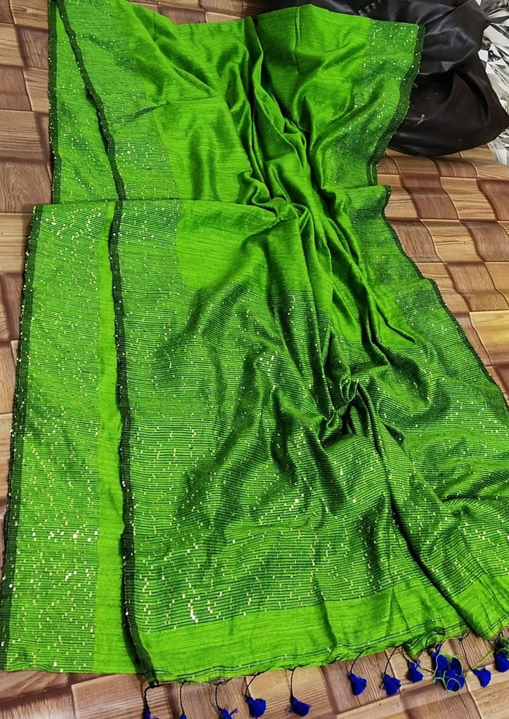 Sequins Work Handloom Saree