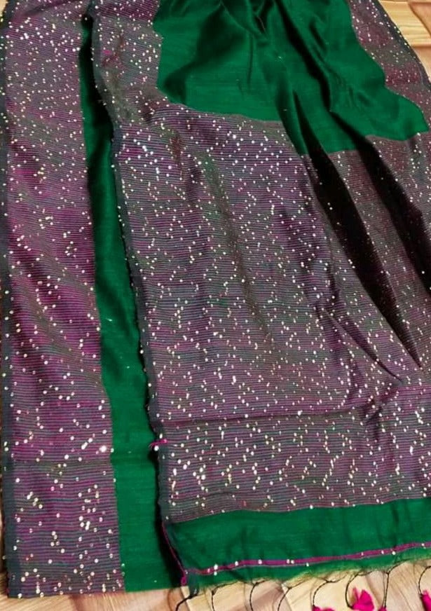 Sequins Work Handloom Saree