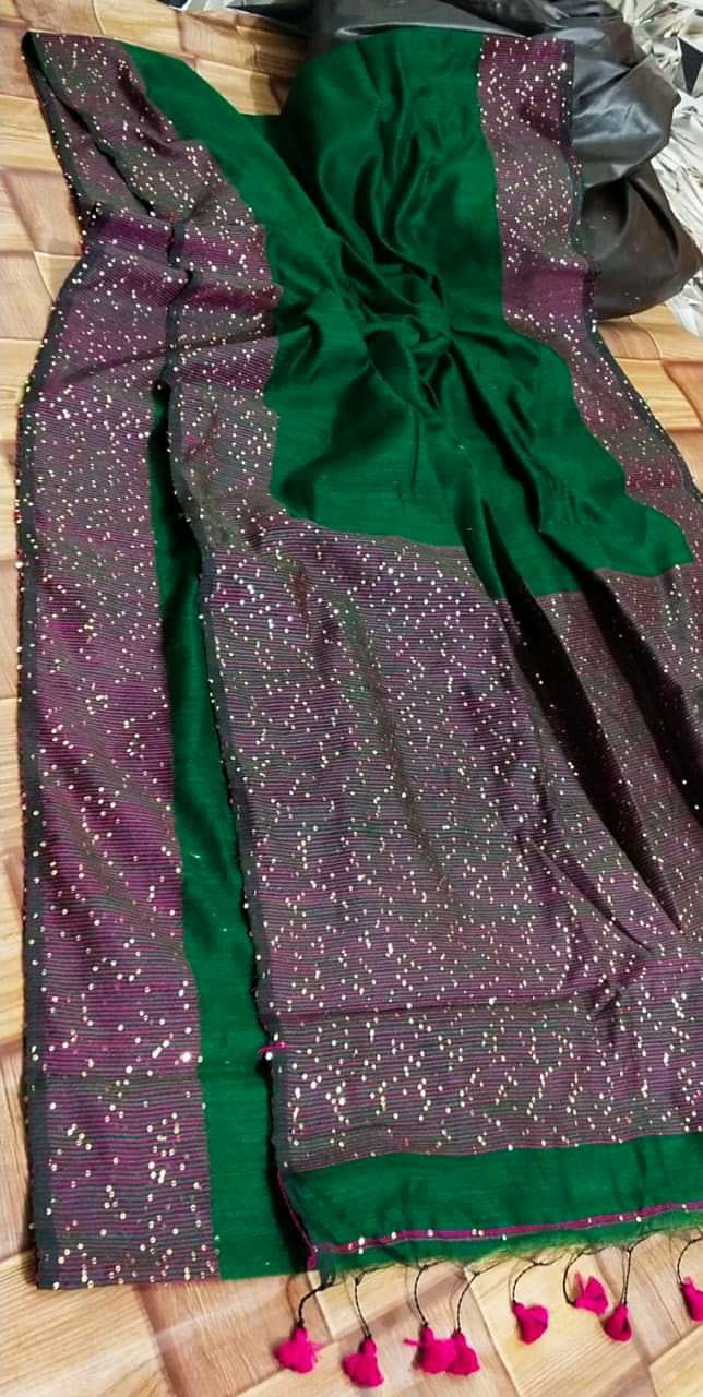 Sequins Work Handloom Saree