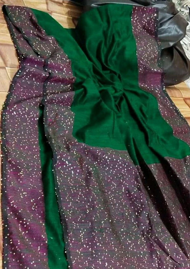 Sequins Work Handloom Saree